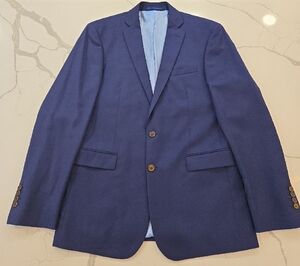 Charles Tyrwitt Mens Wool Tailored Fit Blazer Sports Jacket Navy Blue Size 40 L